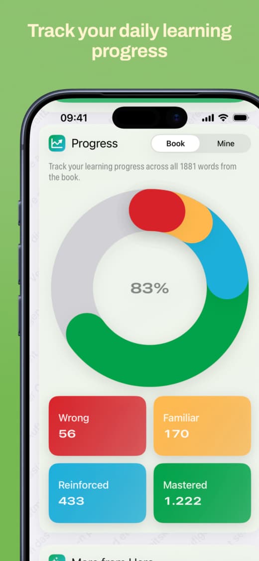 Flashcard practice screen